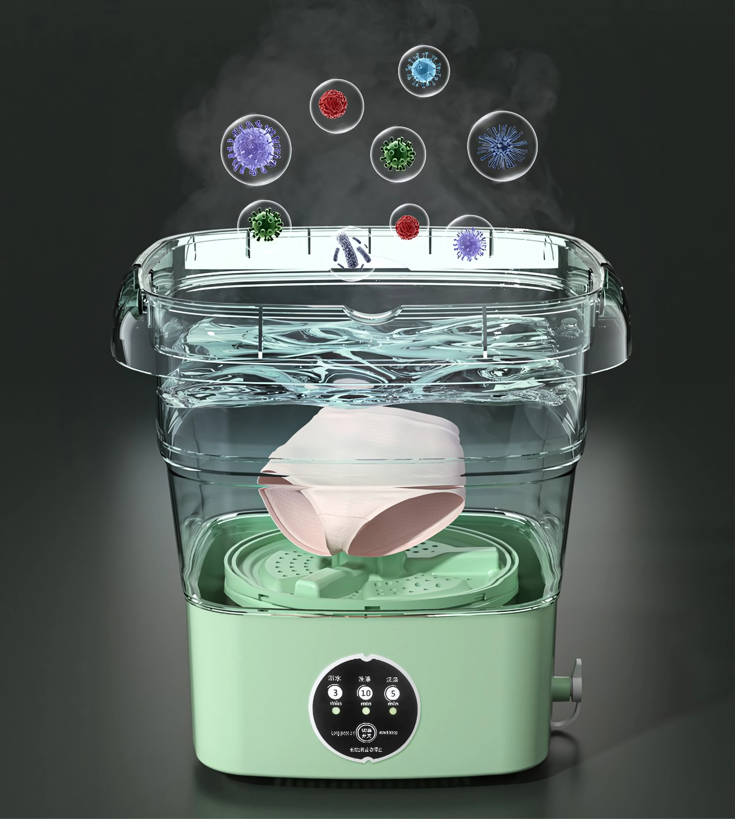 Mini Máquina de Lavar Portátil e Dobrável Washes Easily