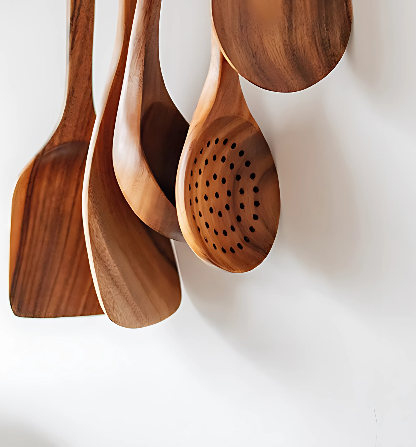 Talheres de Madeira Natural para Cozinha Cutlery Set