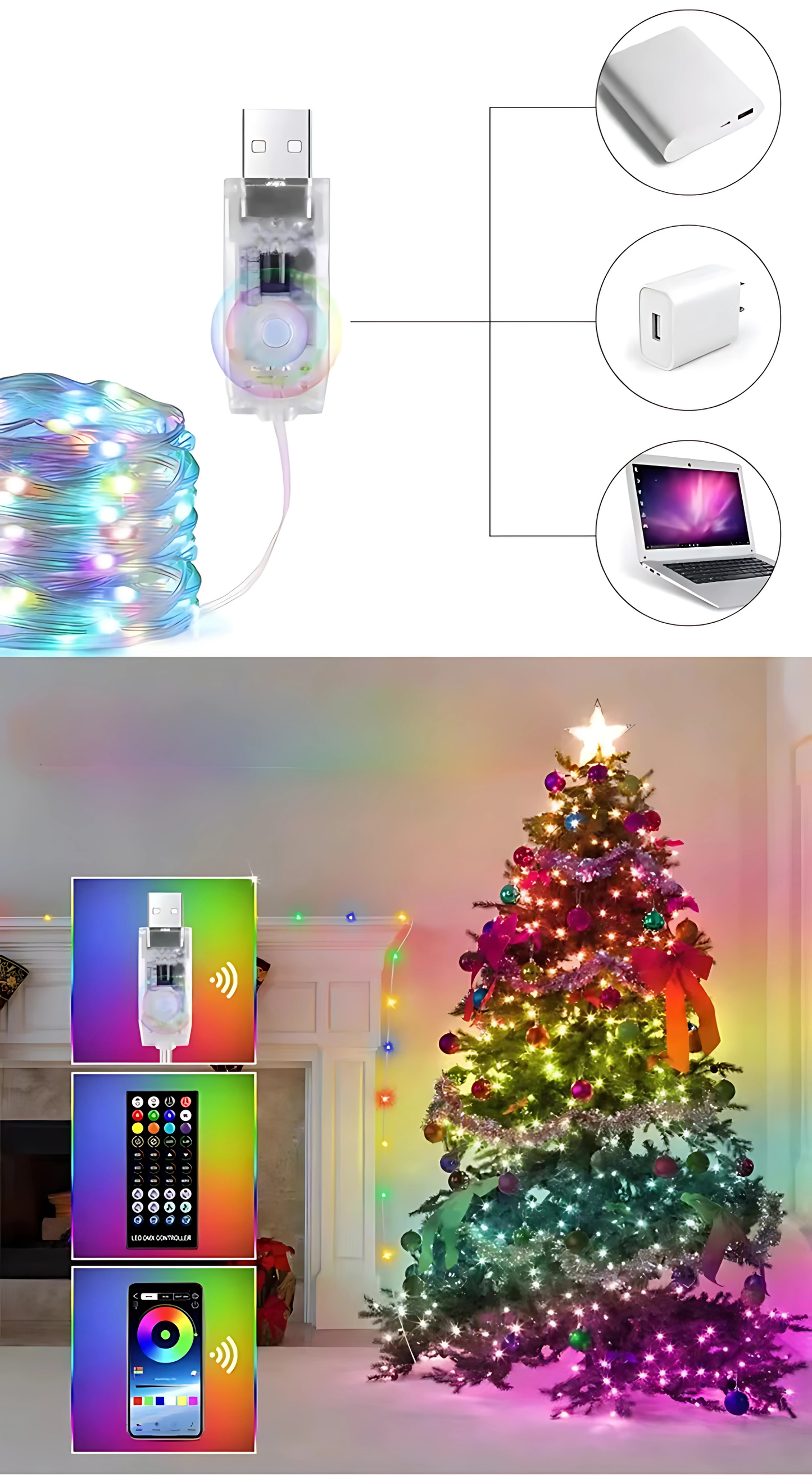 Luzes de Natal Led Arco Íris