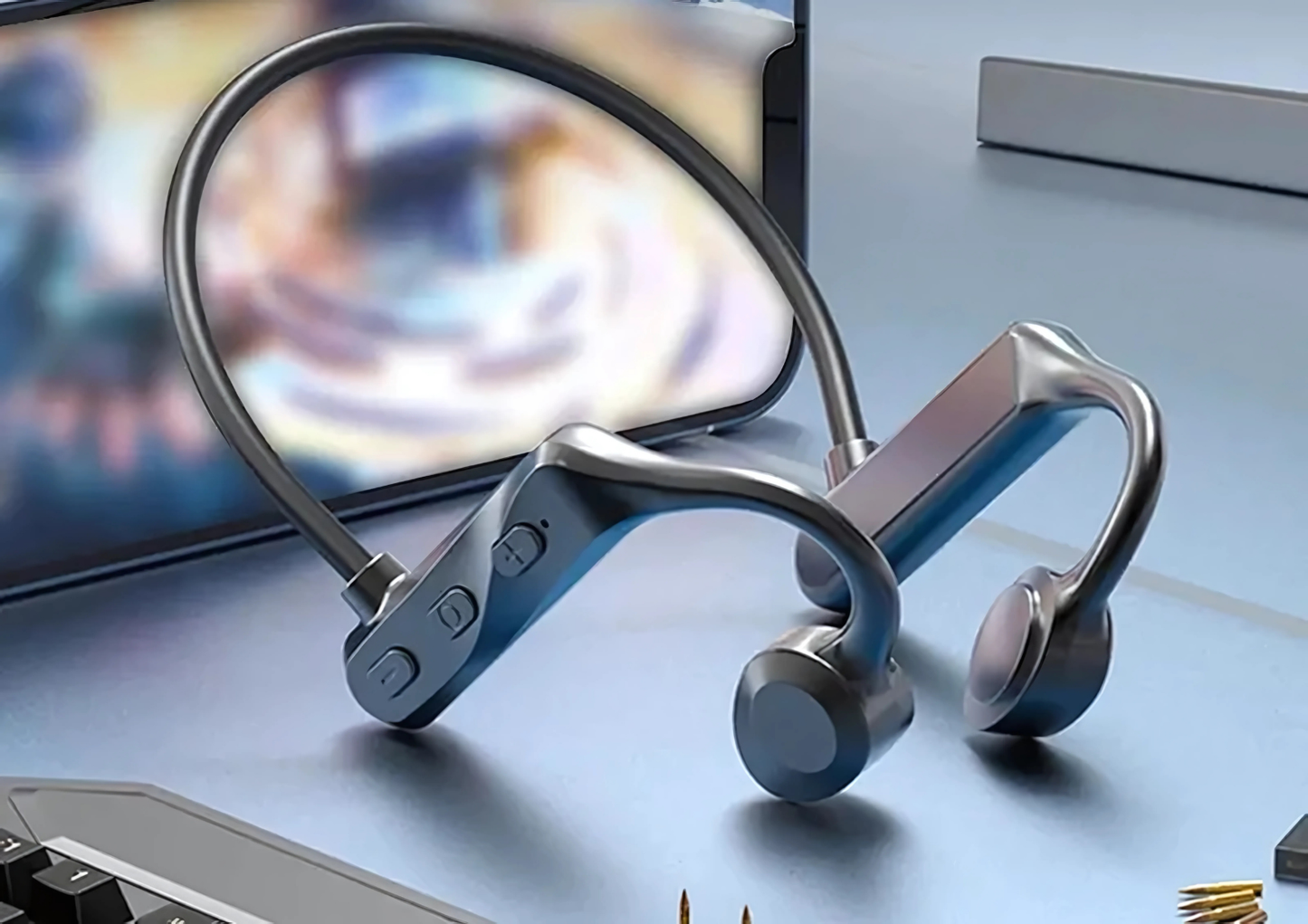 Fone sem Fio de Condução Óssea Bone Conduction