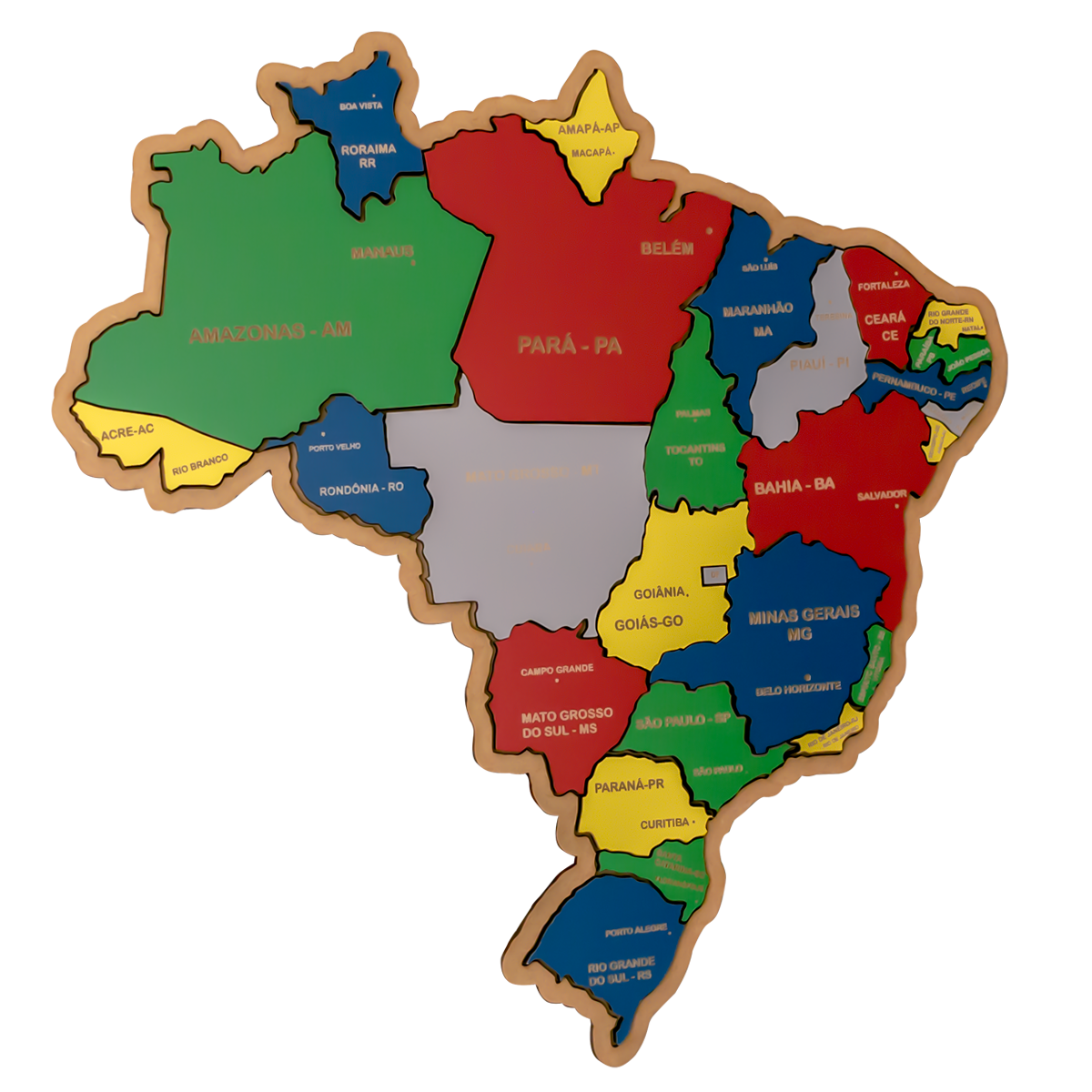 Quebra-Cabeça Educativo Brasil Map Puzzle