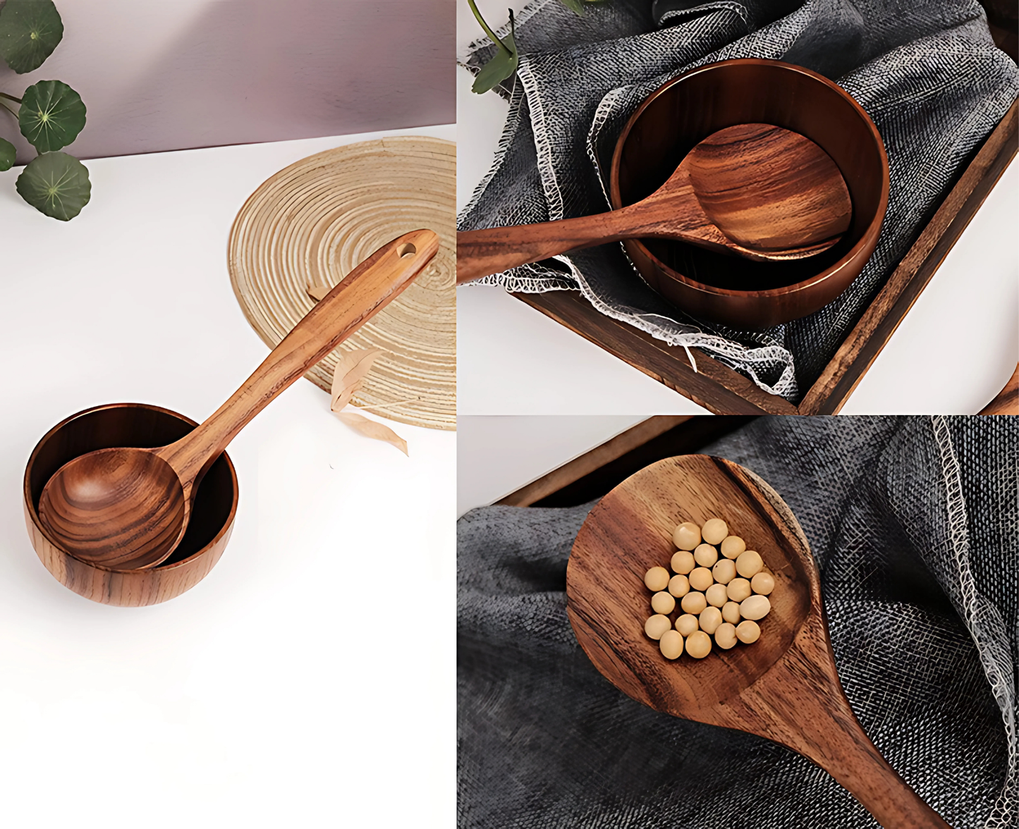 Talheres de Madeira Natural para Cozinha Cutlery Set