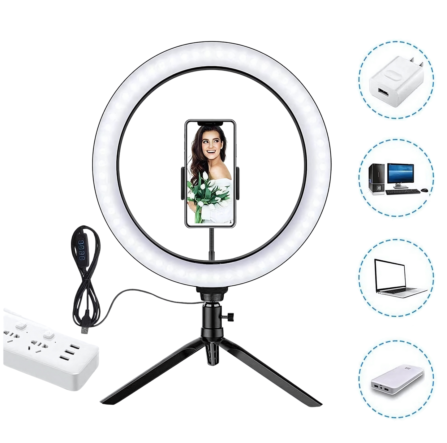 Ring Light Tripé de Mesa Support