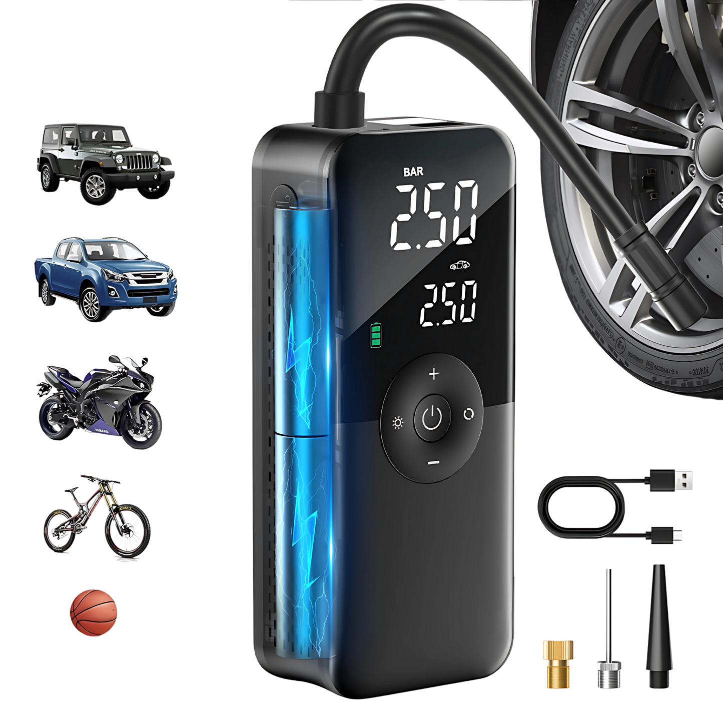 Compressor de Ar Safe Charger Pro 3 em 1