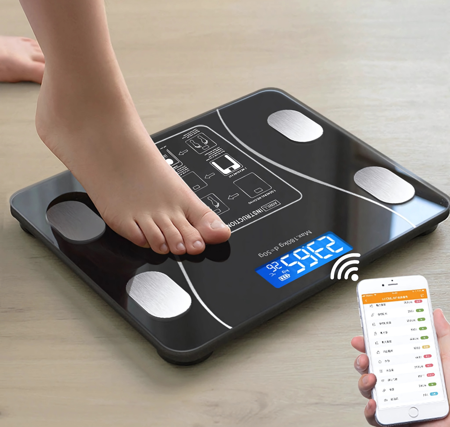 Balança Digital Corporal Bioimpedância Bluetooth
