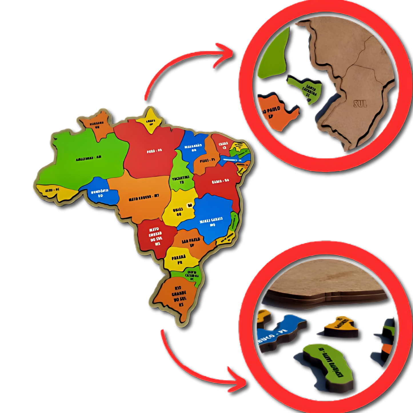 Quebra-Cabeça Educativo Brasil Map Puzzle