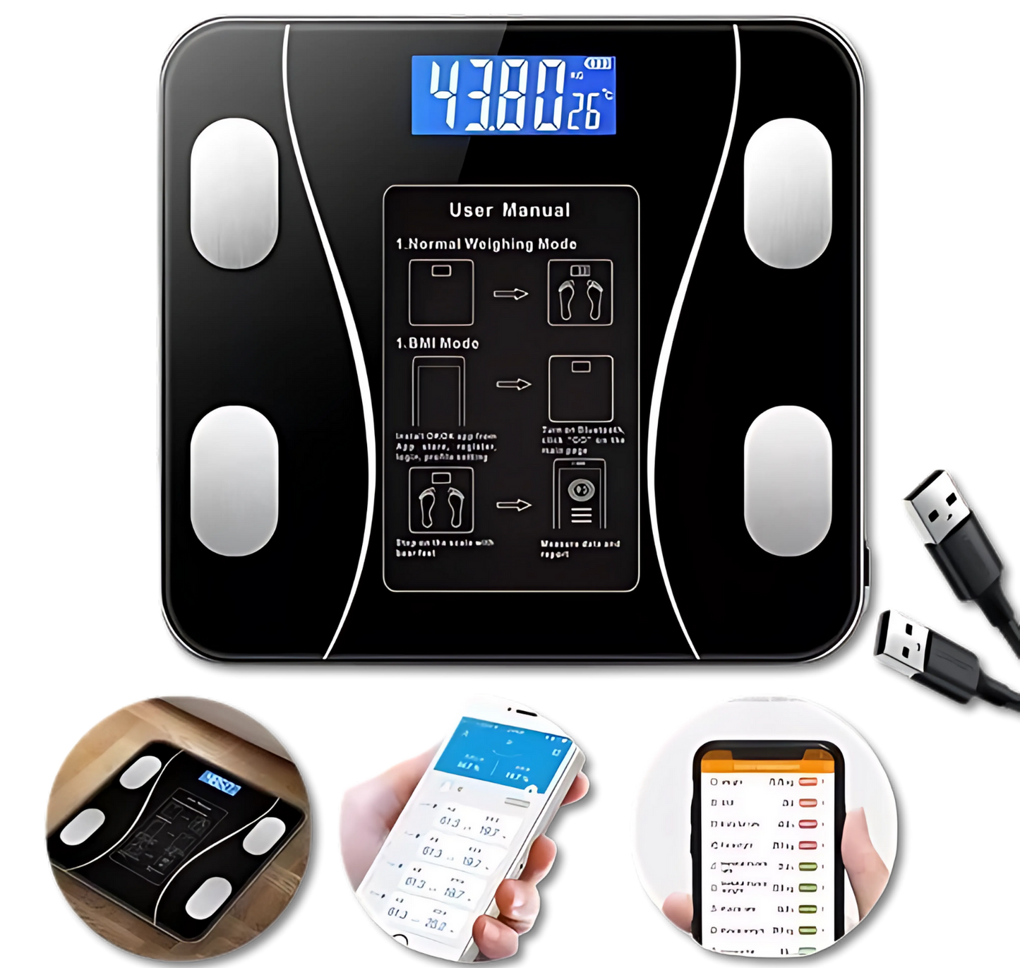 Balança Digital Corporal Bioimpedância Bluetooth