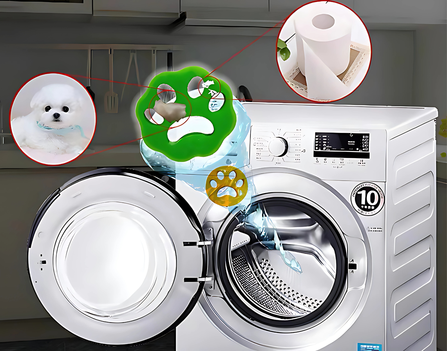 Removedor de Pêlos Reutilizável para Máquina Practical Cleaning