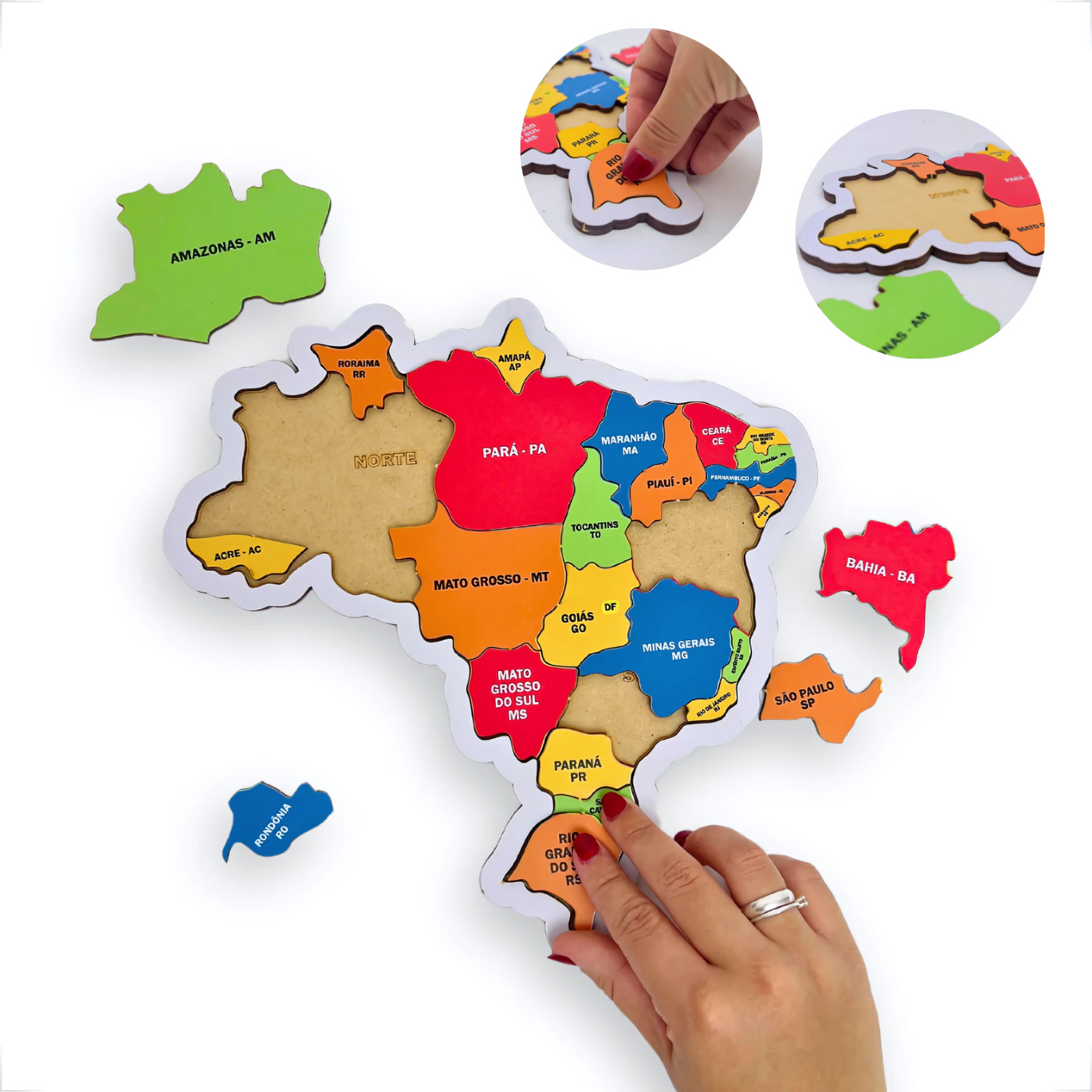 Quebra-Cabeça Educativo Brasil Map Puzzle