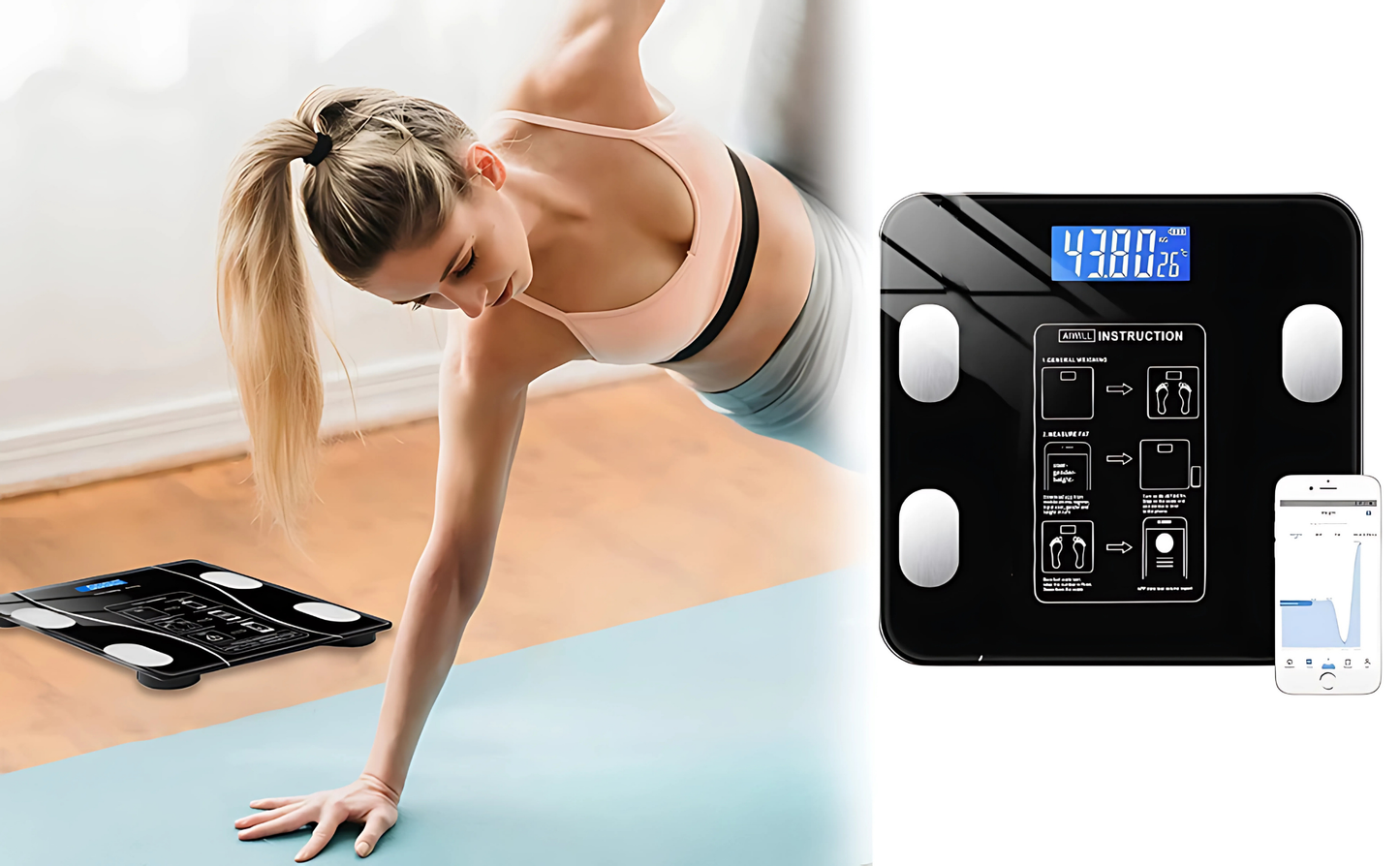 Balança Digital Corporal Bioimpedância Bluetooth
