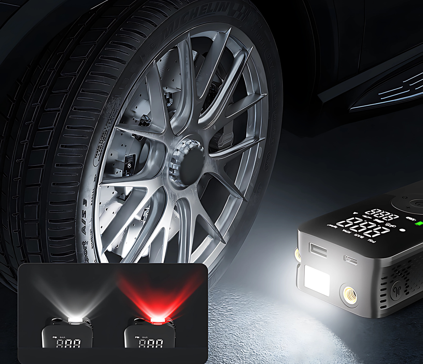Compressor de Ar Safe Charger Pro 3 em 1