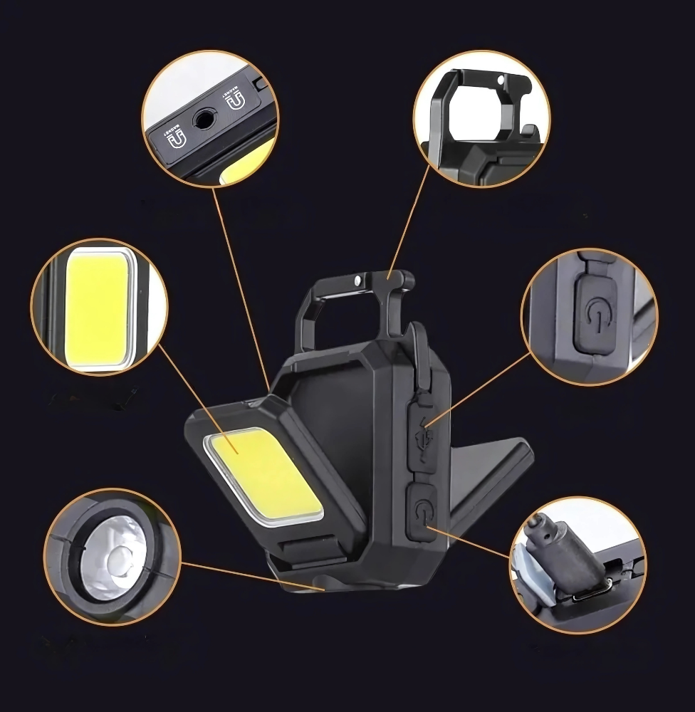 Chaveiro Lanterna Recarregável Duplo Led High Lumens
