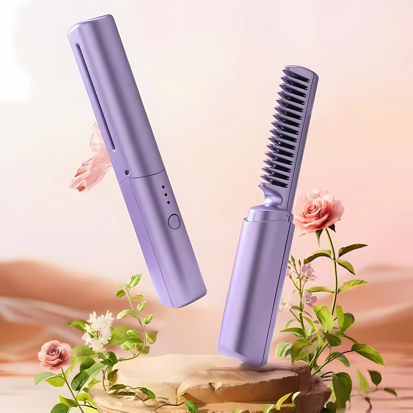 Mini Escova Alisadora Portátil Recarregável Flawless Hair
