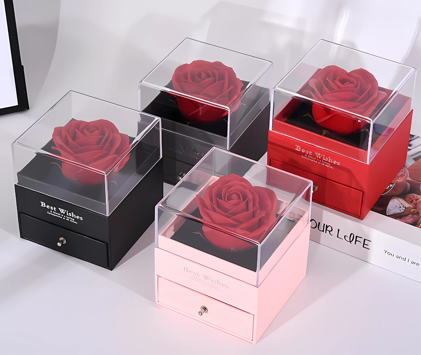 Caixa de Jóias Rosa Eterna Forever