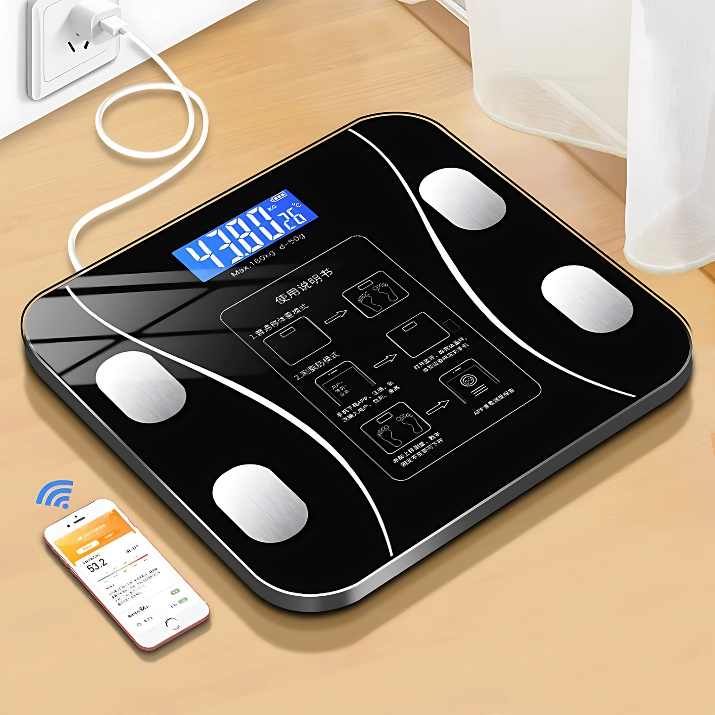 Balança Digital Corporal Bioimpedância Bluetooth