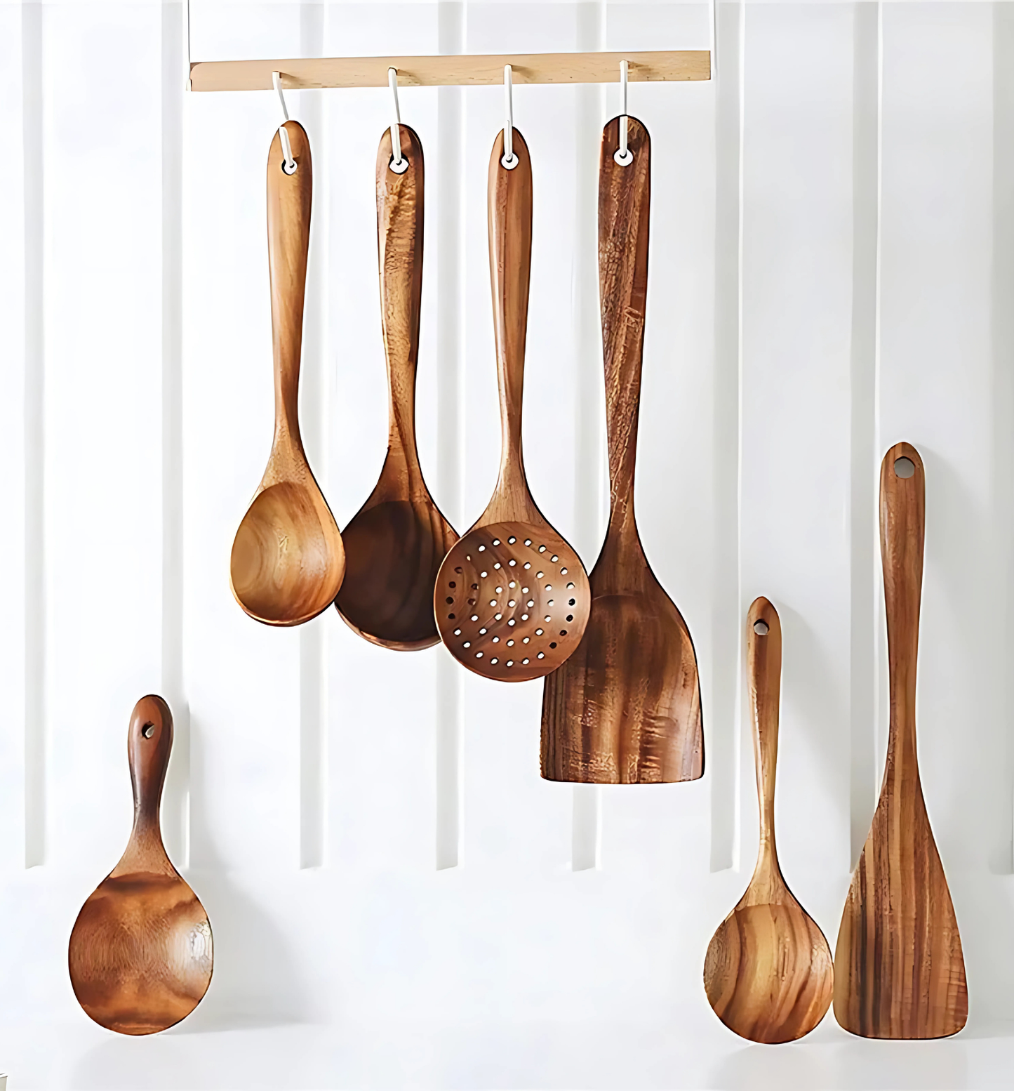 Talheres de Madeira Natural para Cozinha Cutlery Set