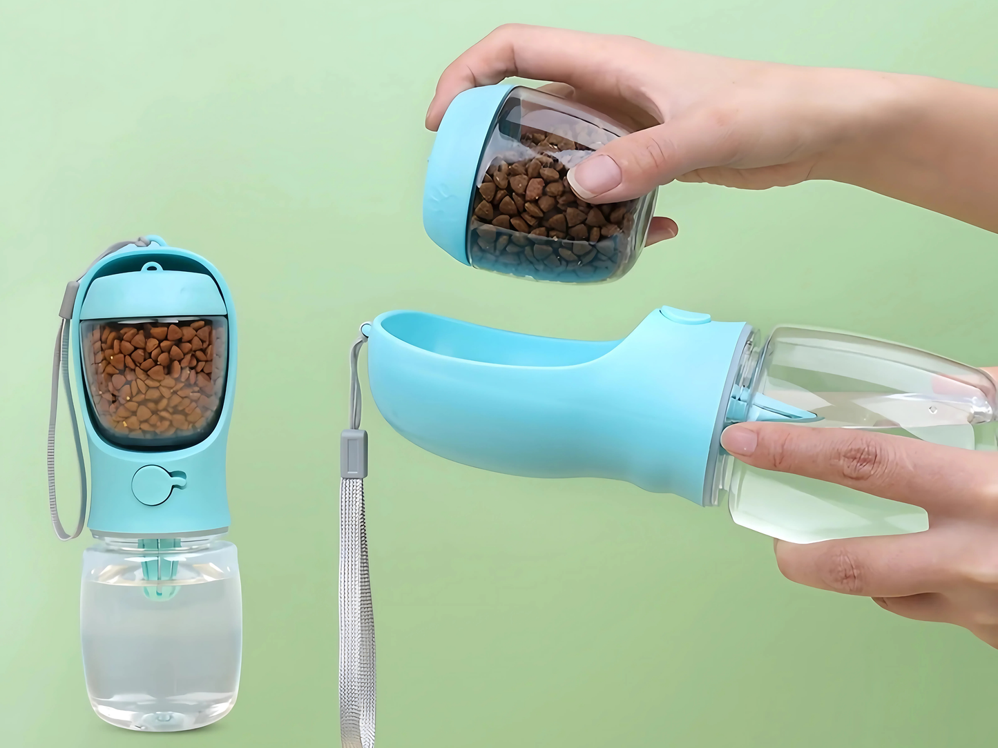Garrafa de Água com Dispenser de Comida Portable