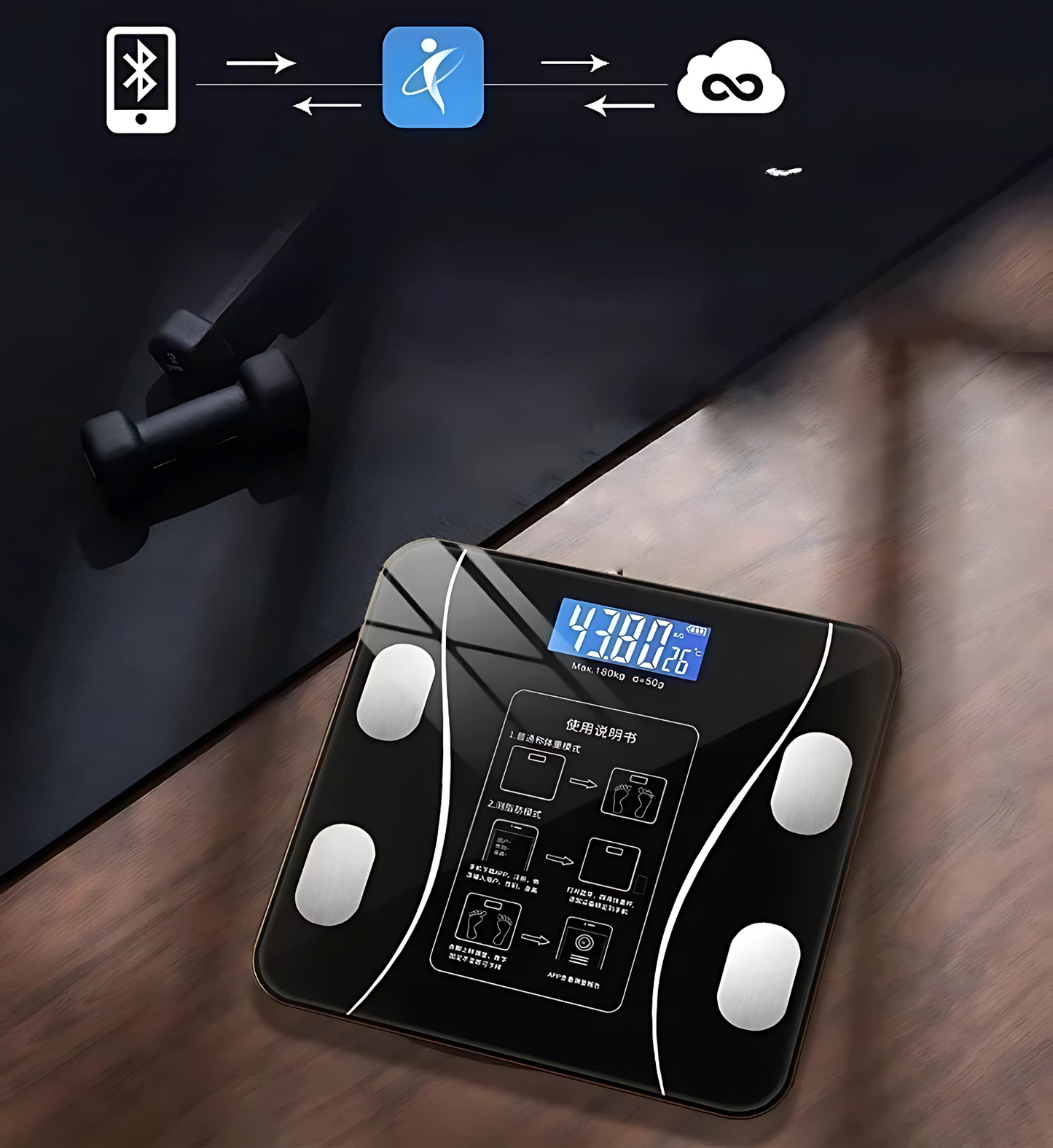 Balança Digital Corporal Bioimpedância Bluetooth