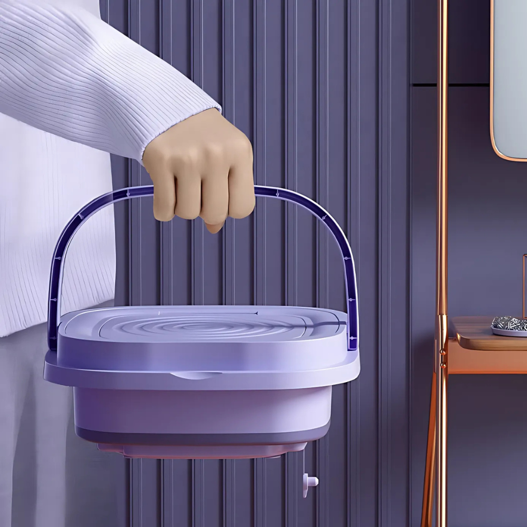 Mini Máquina de Lavar Portátil e Dobrável Washes Easily