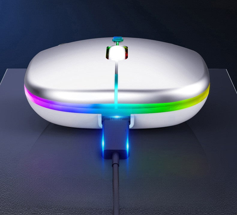 Mouse Sem Fio Wireless Recarregável RGB Gamer 1600dpi