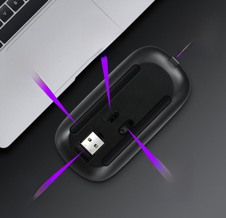Mouse Sem Fio Wireless Recarregável RGB Gamer 1600dpi