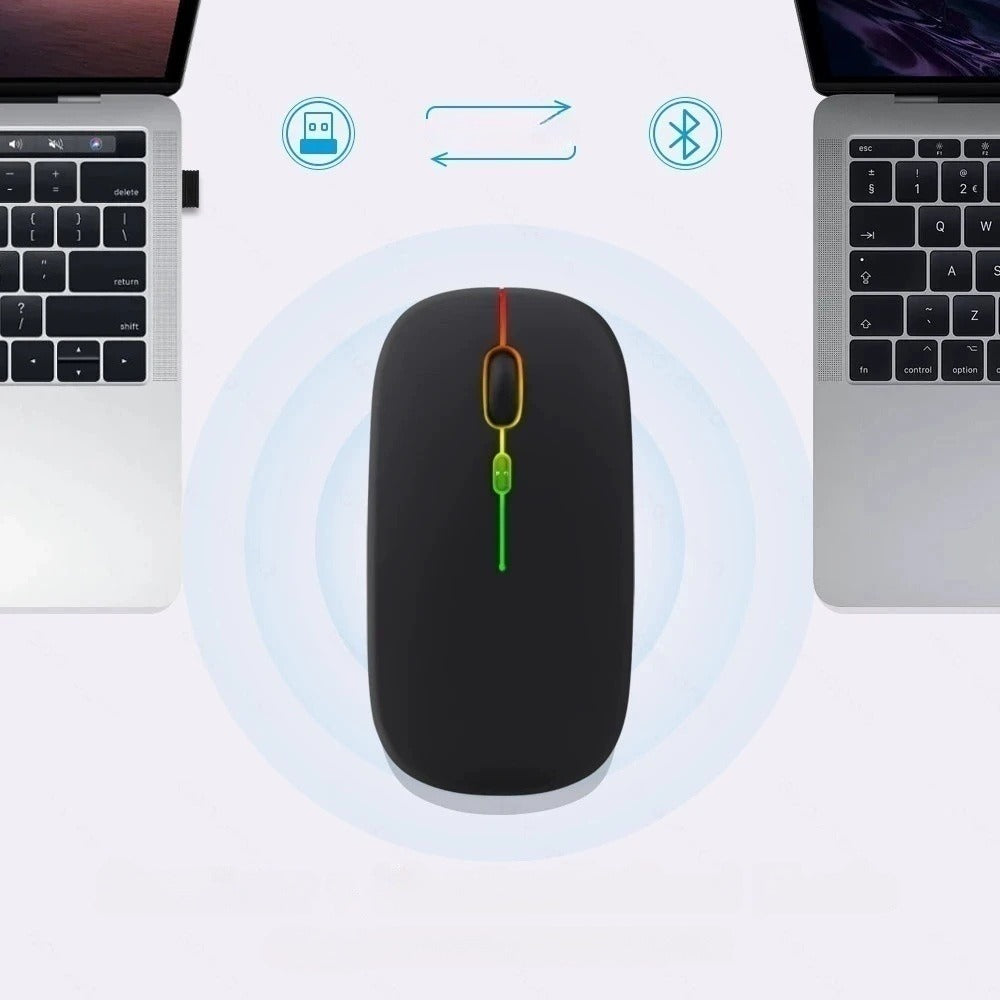Mouse Sem Fio Wireless Recarregável RGB Gamer 1600dpi