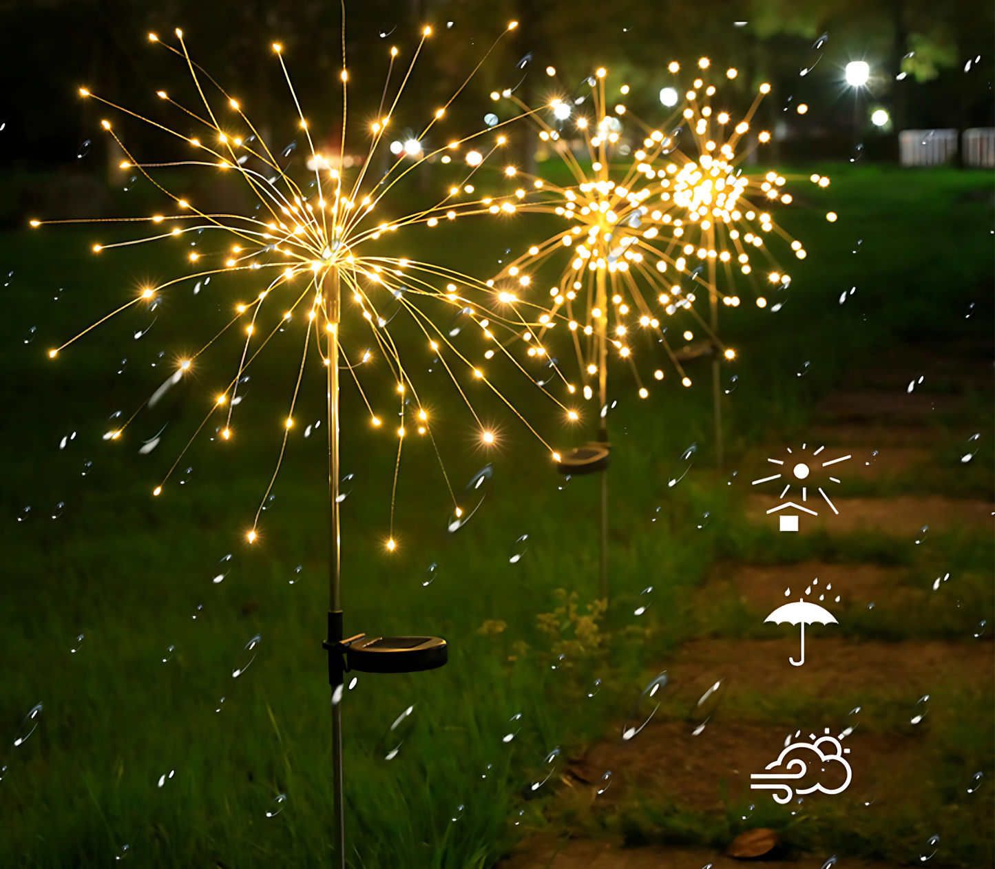 Luzes Solares Fogos de Artifício Fireworks