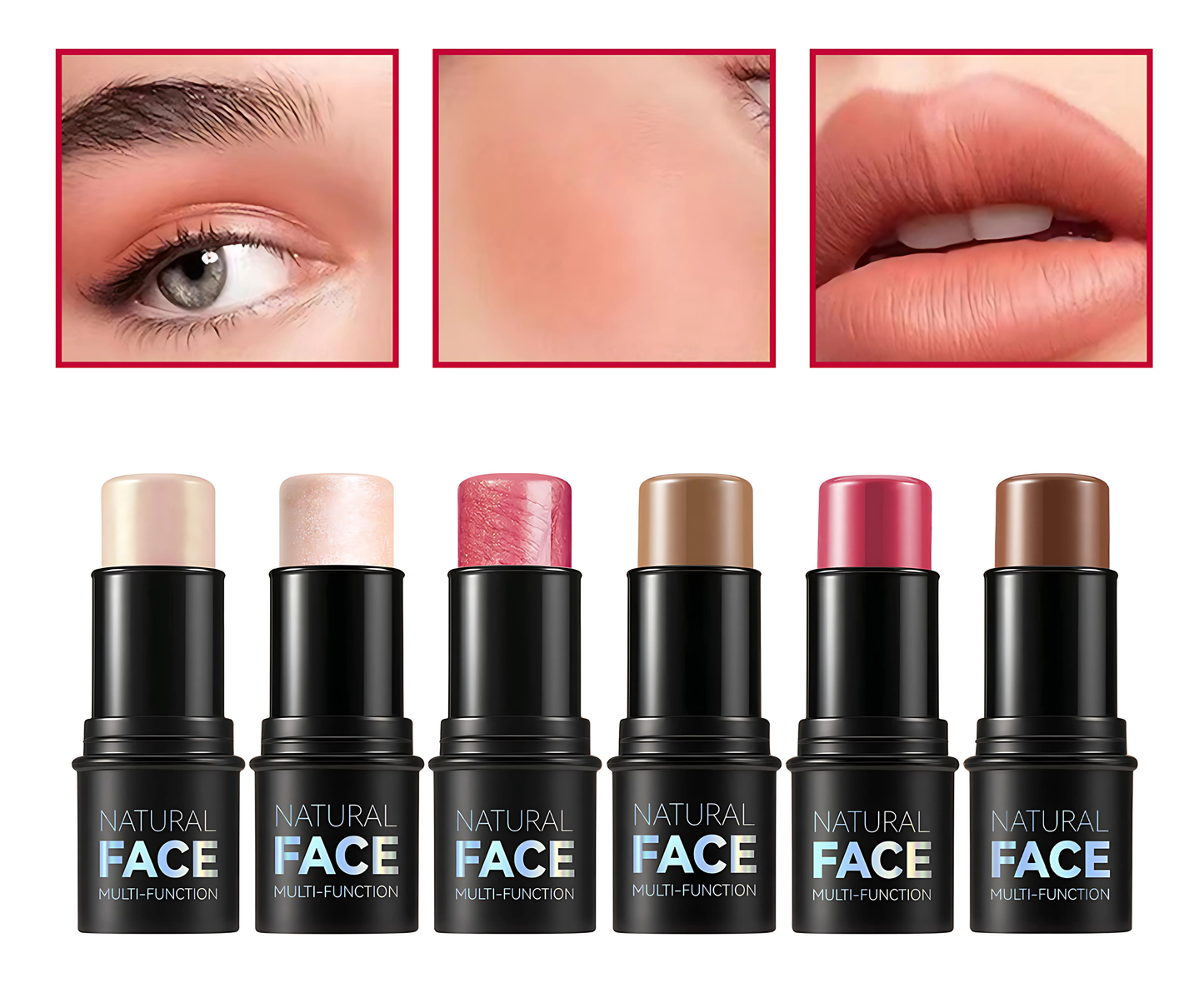 Sticks Natural Face Blush 3D Pro [Kit com 6 Unidades]
