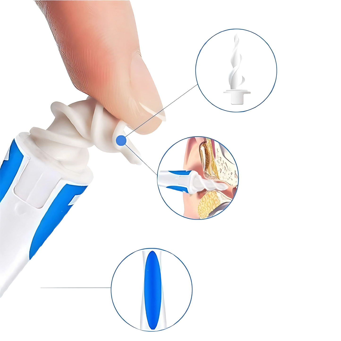 Limpador de Ouvido EarClean [Grátis Kit Com 16 Unidades de Silicone]