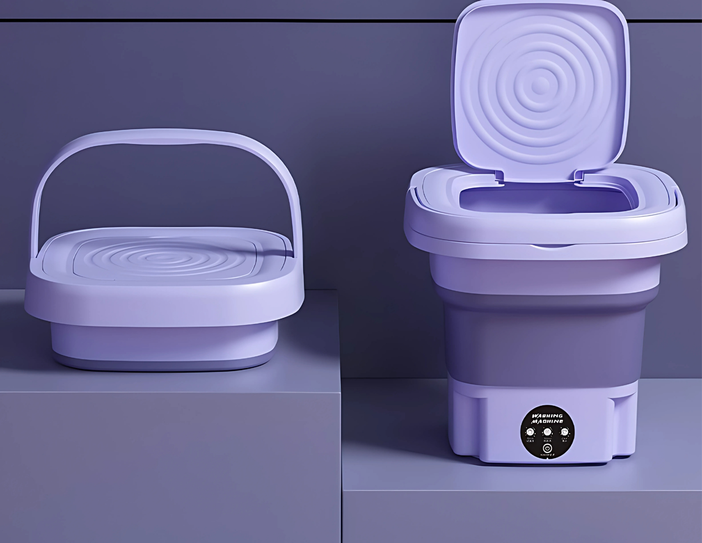 Mini Máquina de Lavar Portátil e Dobrável Washes Easily