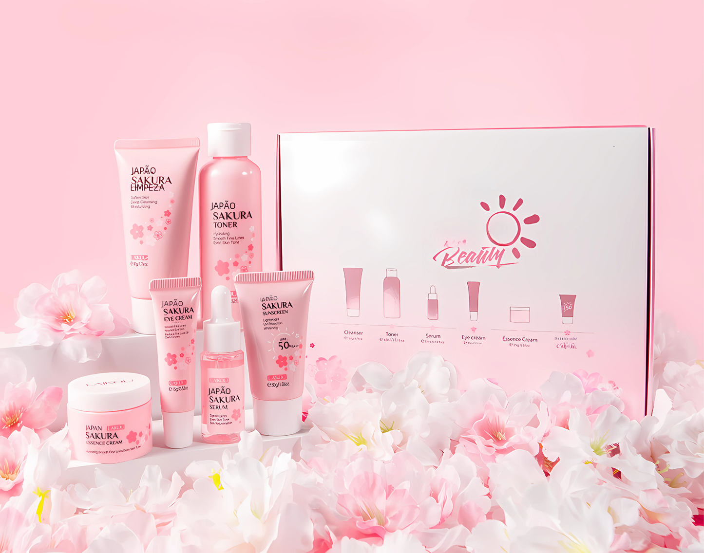 Kit Skin Care Facial Sakura [Kit com 5 Produtos]