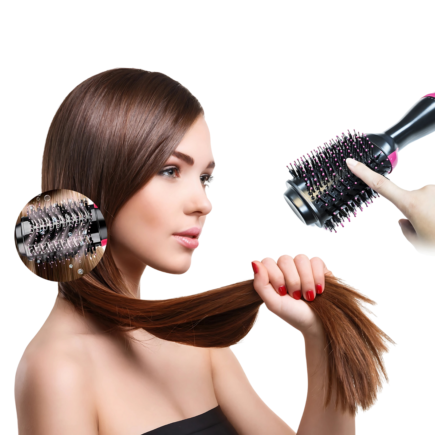 Escova Secadora de Cabelo Perfect Hair 2 Em 1 [Jogo De Escova de Brinde]