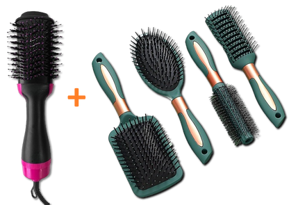 Escova Secadora de Cabelo Perfect Hair 2 Em 1 [Jogo De Escova de Brinde]