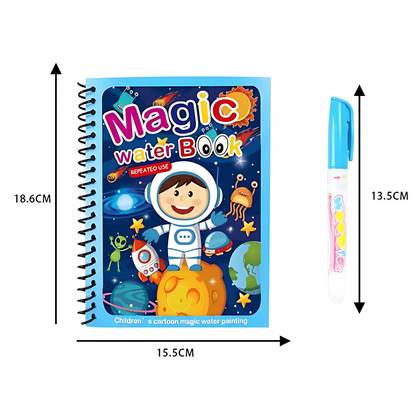 Livro Mágico Desenho com Água Magic Water  [BRINDE Caneta Magec Water]