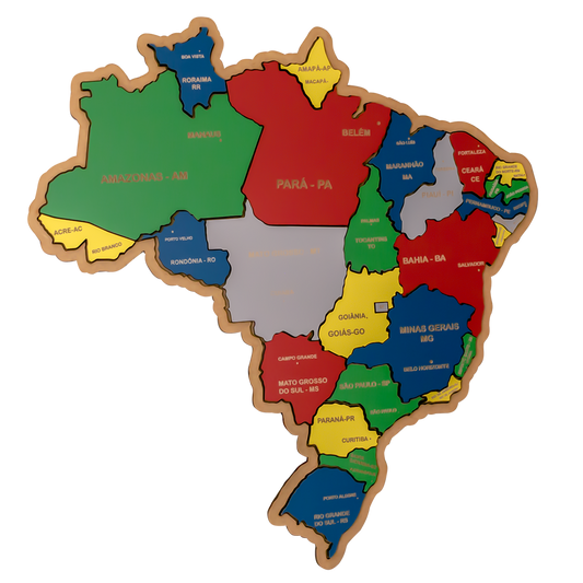 Quebra-Cabeça Educativo Brasil Map Puzzle