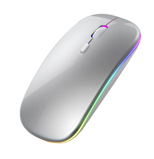Mouse Sem Fio Wireless Recarregável RGB Gamer 1600dpi