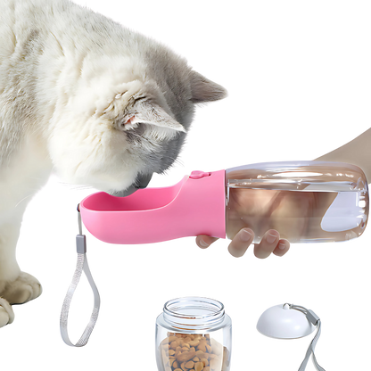 Garrafa de Água com Dispenser de Comida Portable