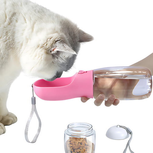 Garrafa de Água com Dispenser de Comida Portable