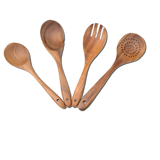 Talheres de Madeira Natural para Cozinha Cutlery Set