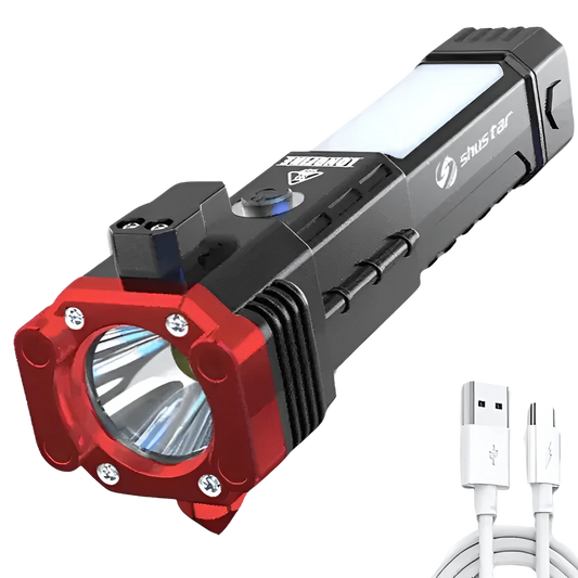 Lanterna Tática Indestrutível 4 em 1 com Powerbank Integrado [Compre 2 e Leve 3]