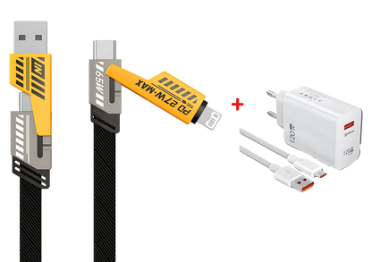 Cabo Multifuncional 4 em 1 Multi USB  [Grátis Um Carregador 120w]