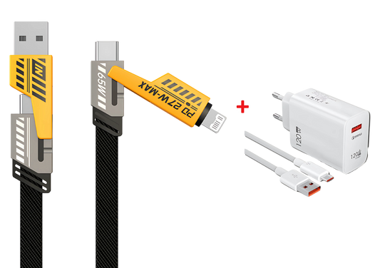 Cabo Multifuncional 4 em 1 Multi USB  [Grátis Um Carregador 120w]