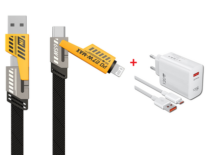 Cabo Multifuncional 4 em 1 Multi USB  [Grátis Um Carregador 120w]