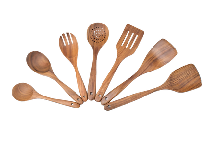 Talheres de Madeira Natural para Cozinha Cutlery Set