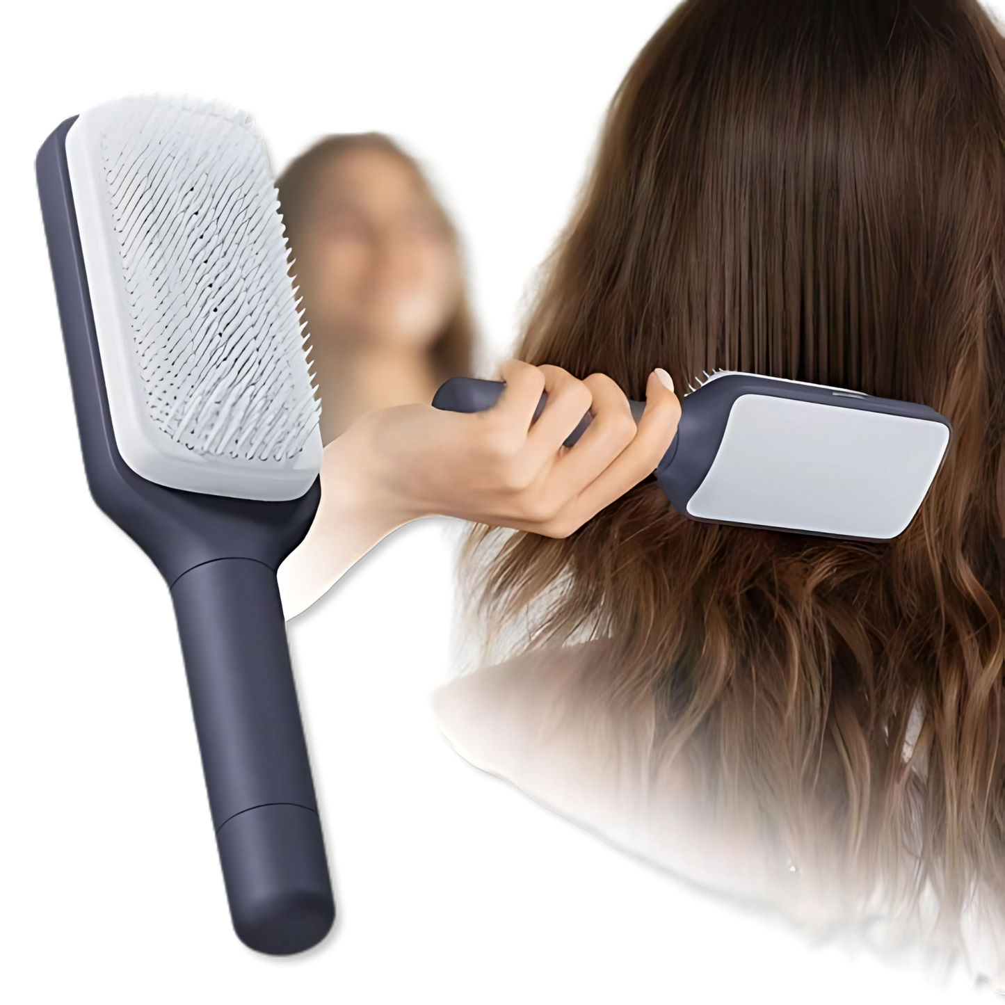 Escova de Cabelo Autolimpante Retátil Massager [Compre 1 e Leve 2]