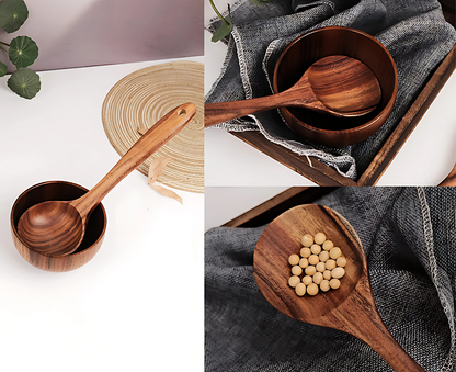 Talheres de Madeira Natural para Cozinha Cutlery Set