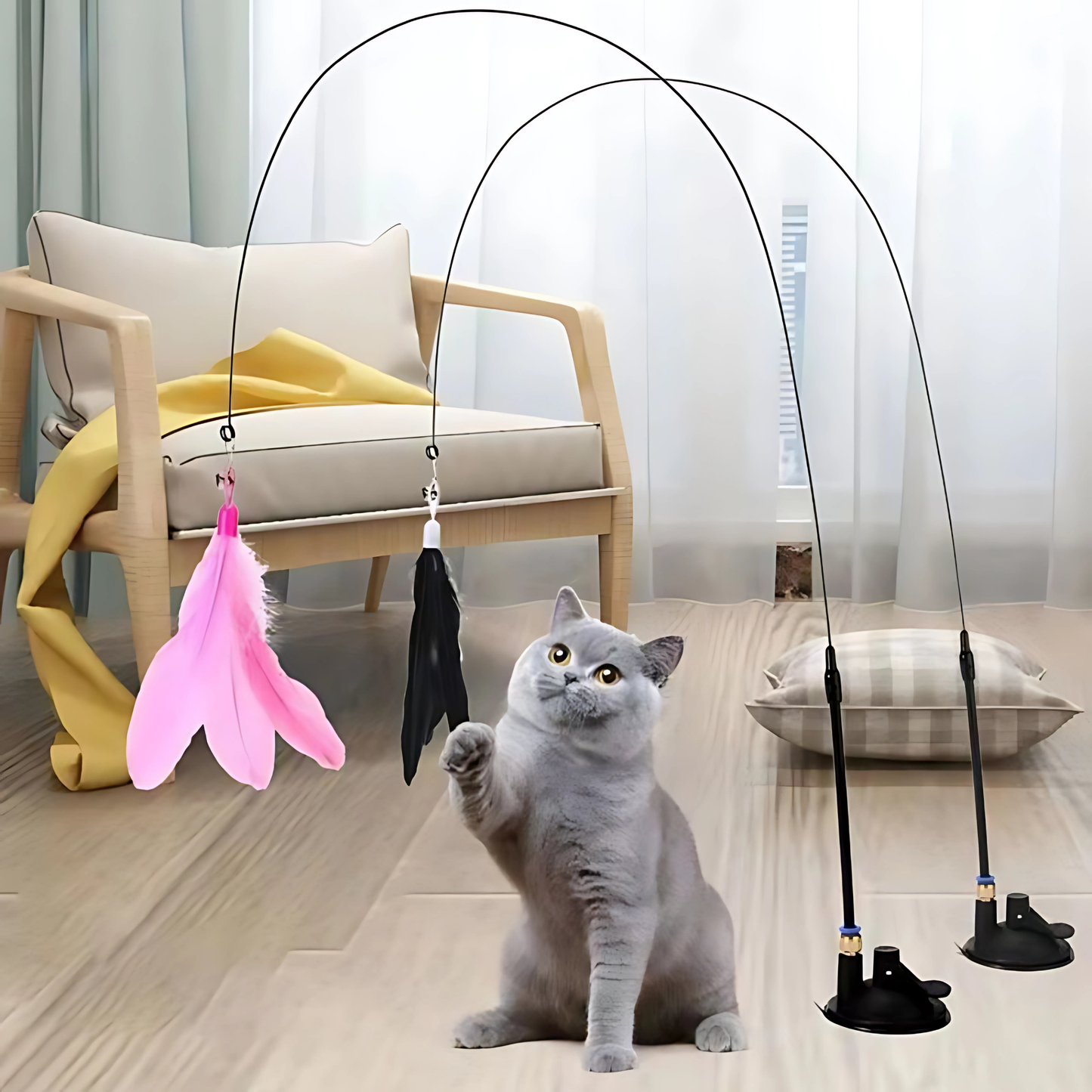 Brinquedo Interativo Pena para Gatos Hands Free [Compre 1 e Leve 2]