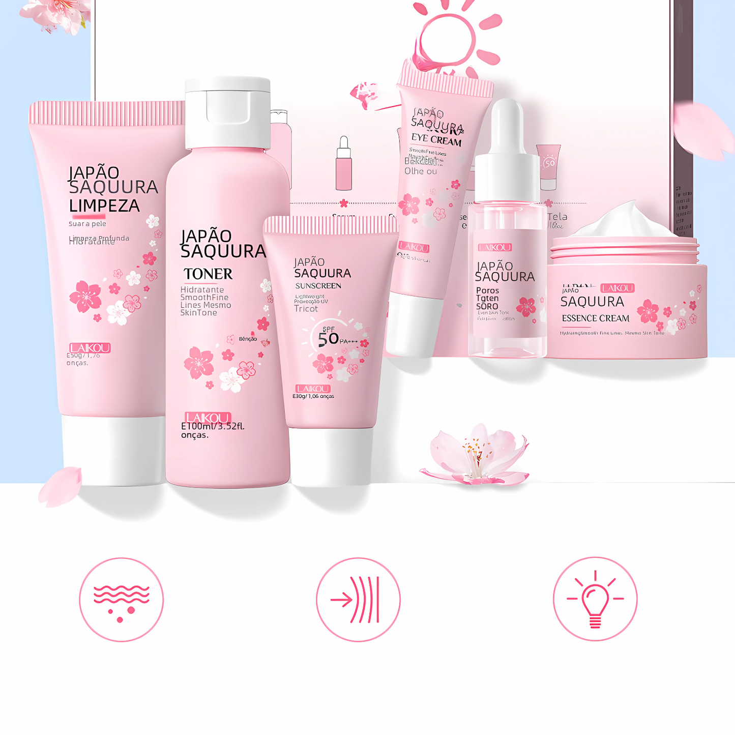 Kit Skin Care Facial Sakura [Kit com 5 Produtos]