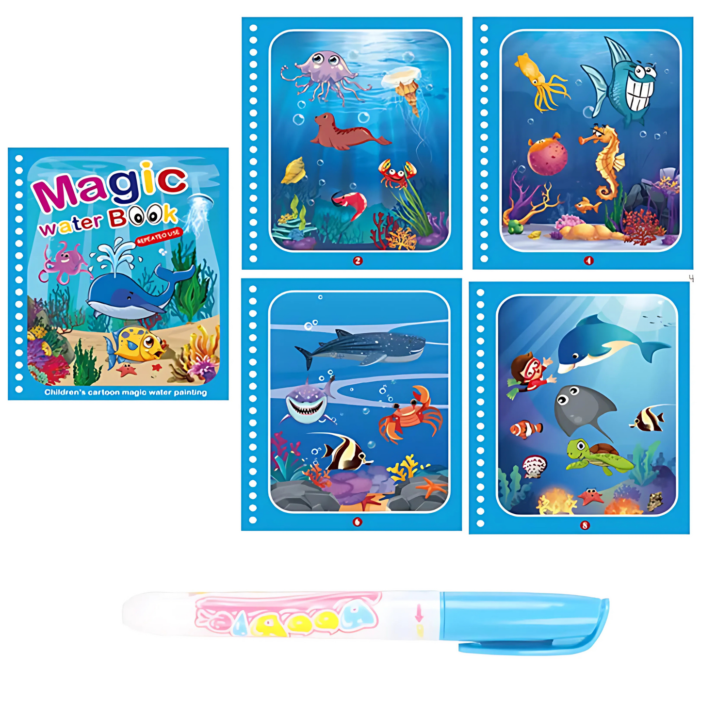 Livro Mágico Desenho com Água Magic Water  [BRINDE Caneta Magec Water]