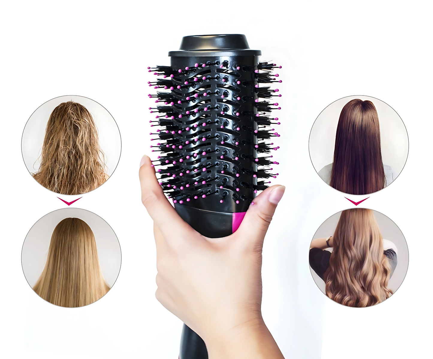 Escova Secadora de Cabelo Perfect Hair 2 Em 1 [Jogo De Escova de Brinde]